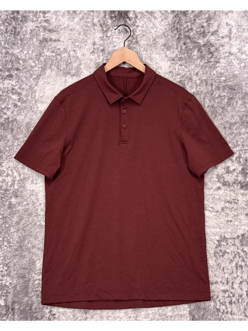 Lululemon Evolution Polo Shirt Large Mens Heather Red Short Sleeve